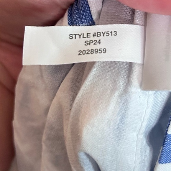 J. Crew Tiered Midi Skirt Striped Blue and White Cotton Size Small - Picture 8 of 8